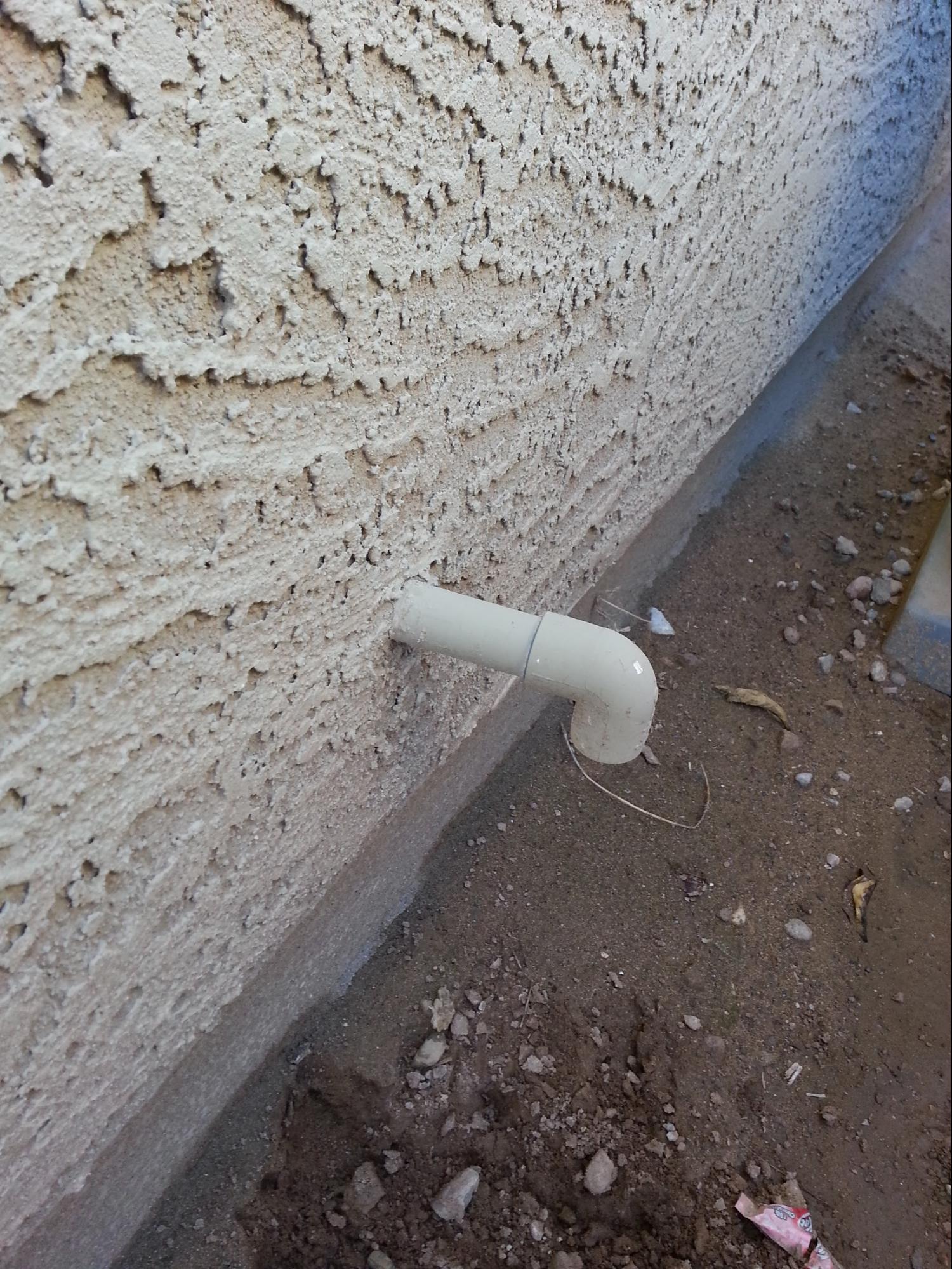 location of condensate pipe