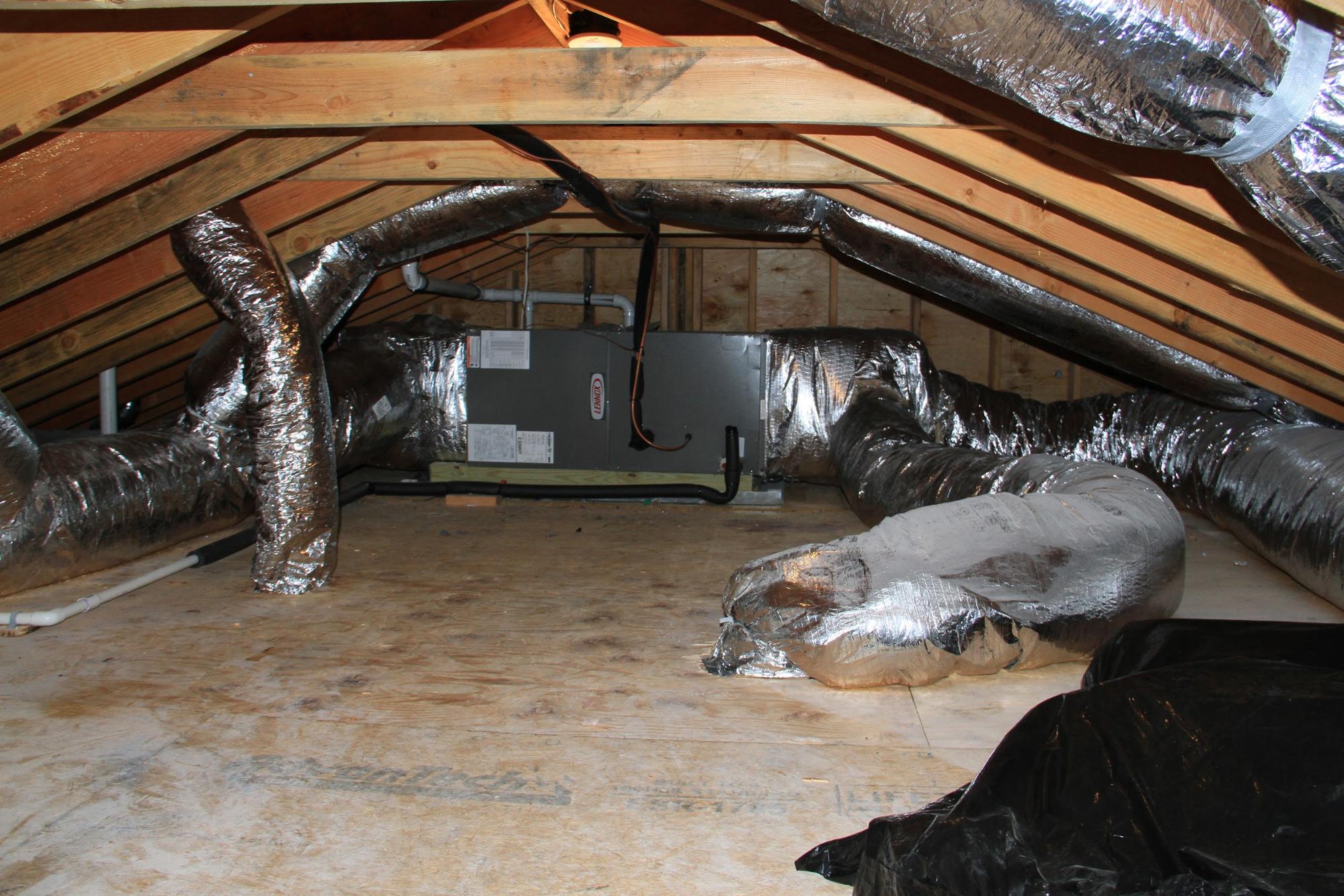 attic with AC vents